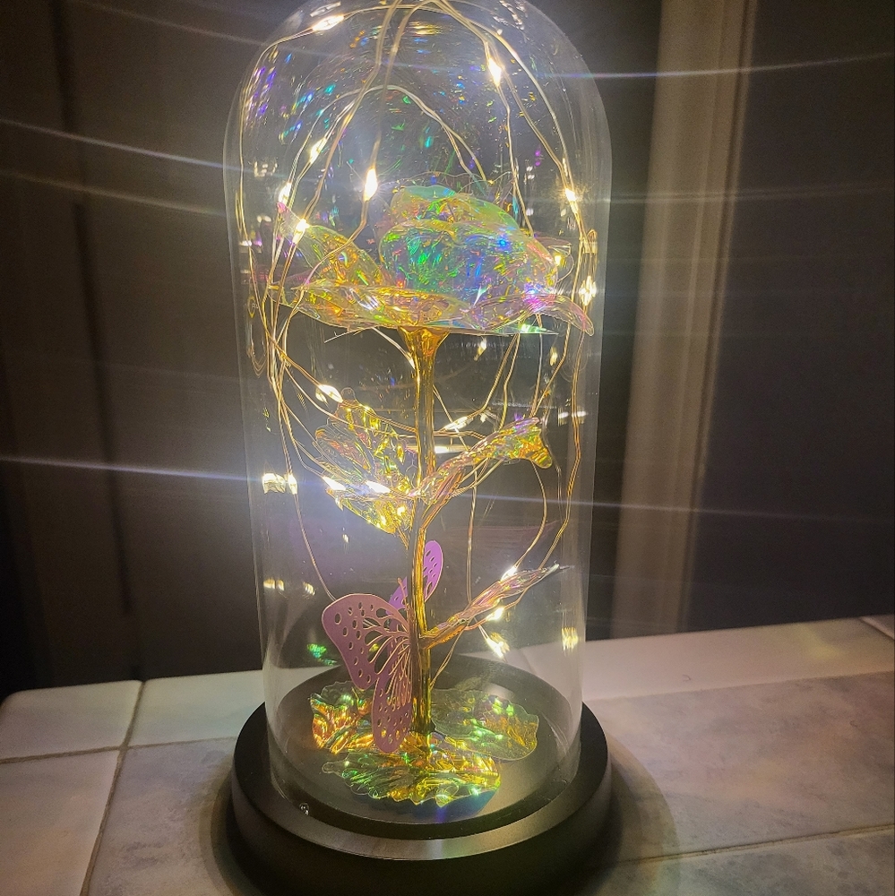 Floral decor with light